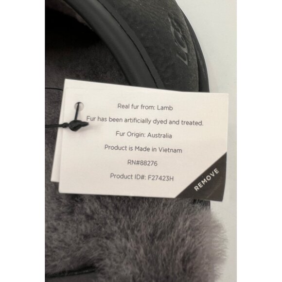 UGG Scuff Slippers Size 8 Black Suede Sheepskin Wool Lined Slip On - Picture 11 of 15